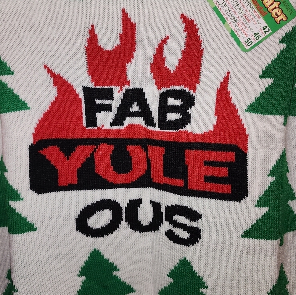 Forum Novelties "Fab Yule Ous" Christmas Sweater, Size Large - Picture 3 of 7